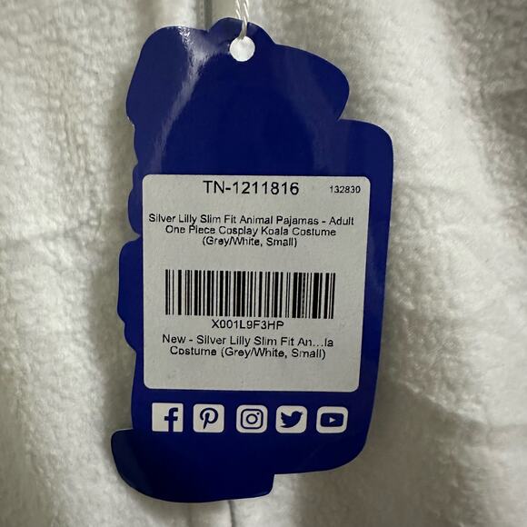 Funziez! Silver Lilly Animal Pajamas Adult One Piece Cosplay Koala Costume Small - Picture 5 of 15